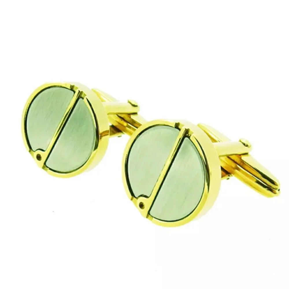 dunhill cuff 2 items set Silver & Gold Hardware Authentic used